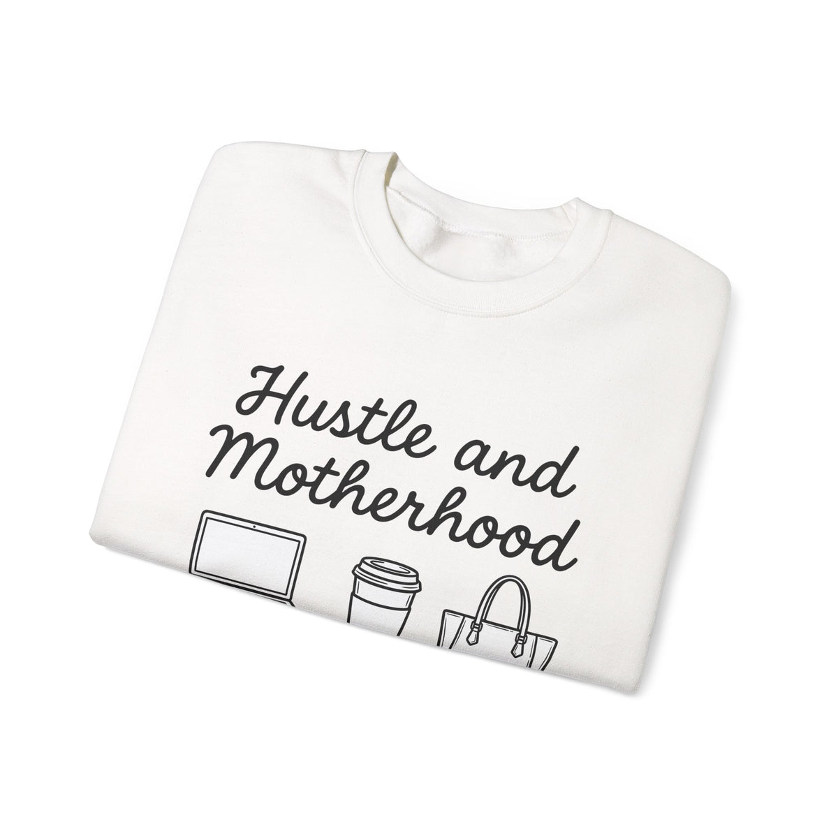Laptop Coffee Purse Sweatshirt Moms Work Gift Women Doodle Sweatshirt Sweatshirt Sweatshirt Mother Enthusiast Hand Drawn Sweatshirt Office Graphic Minimal Baby Bottle