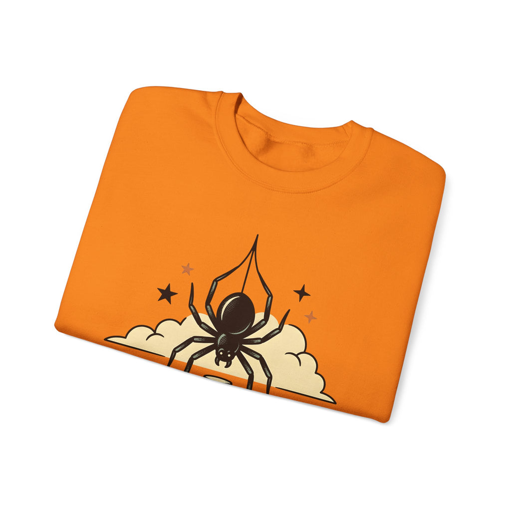 Spider Flask Sweatshirt Halloween Eerie Gift Women Typography Sweatshirt Flask Sweatshirt Horror Fan Gothic Sweatshirt Spooky Graphic Classic Glitter Sweatshirt