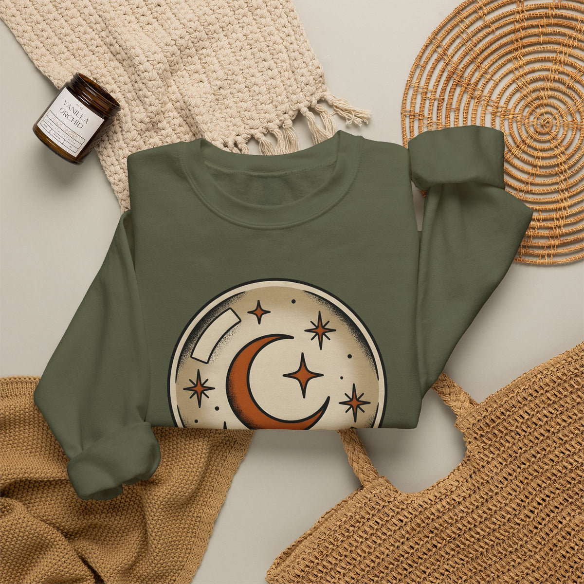 Clairvoyance Sphere Sweatshirt Halloween Magic Gift Women Classic Sweatshirt Crystal Ball Sweatshirt Horror Fan Vintage Sweatshirt Magical Graphic Line Art