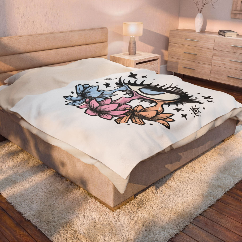 Magical Eye Blanket Boho Chic Meditation Gift Women Tribal Blanket Third Eye Blanket Bohemian Enthusiast Primitive Blanket Mindfulness Graphic