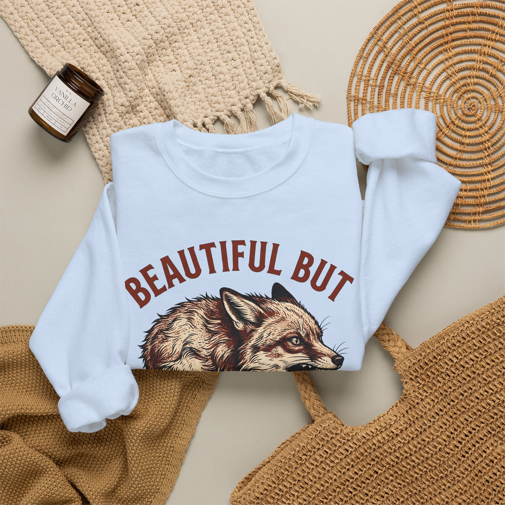 Mad Fox Sweatshirt Funny Pet Gift Women Retro Sweatshirt Fox Sweatshirt Humor Fan Vintage Sweatshirt Animal Graphic Sketch Lettering Sweatshirt