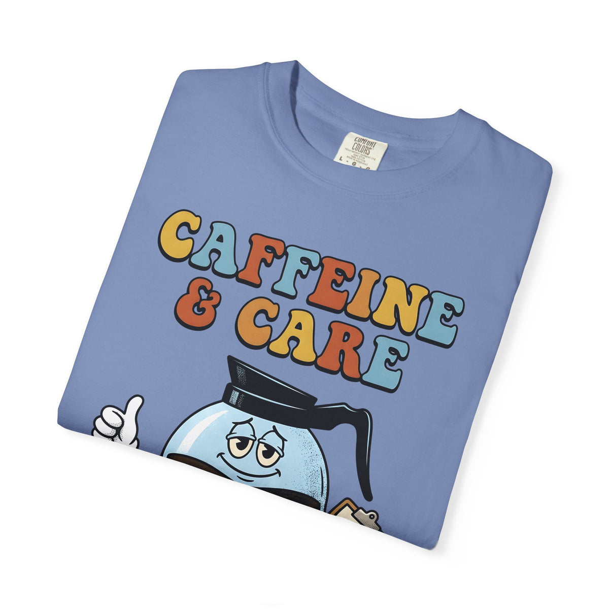 Coffee Pot Character T-Shirt Nurses Coffee Gift Women Cartoon T-Shirt Coffee Maker T-Shirt Nurse Fan Cartoony T-Shirt Caffeine Graphic Retro