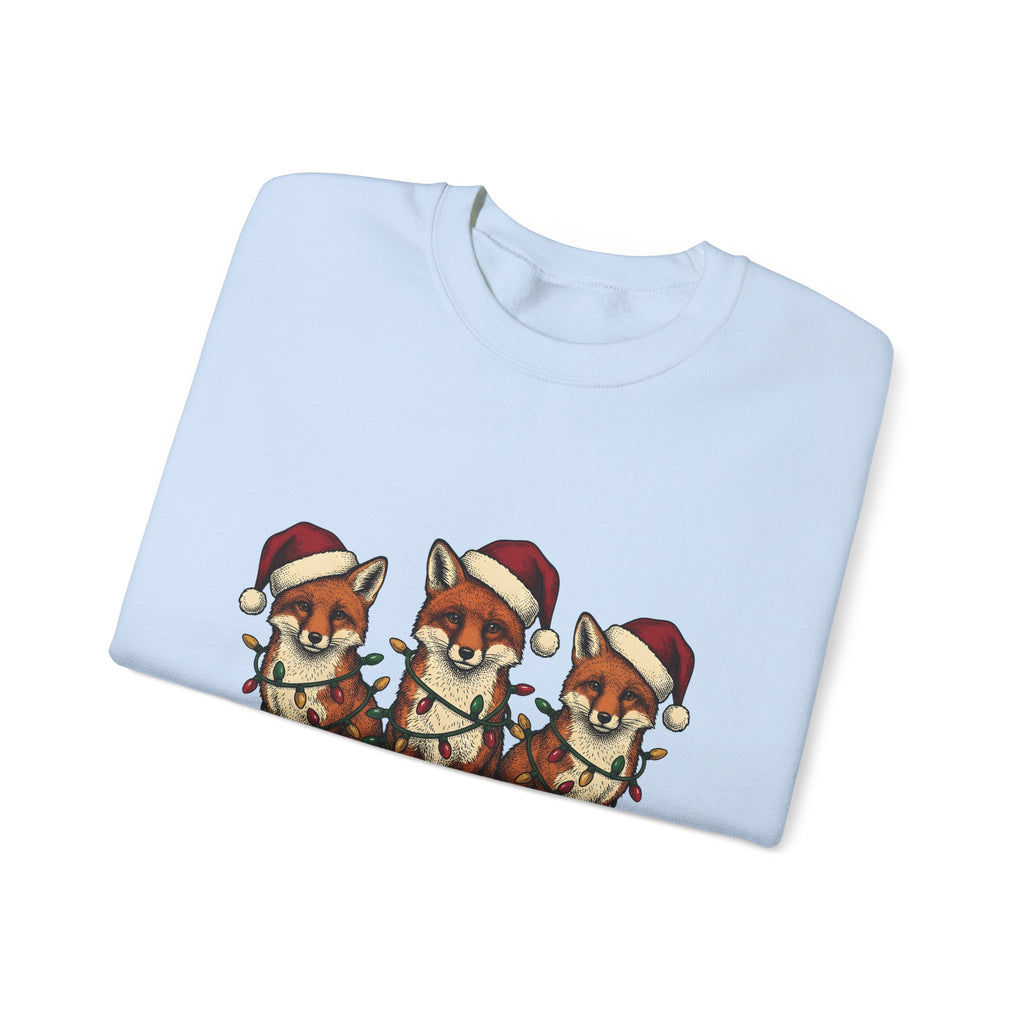 Fox Pack Sweatshirt Christmas Critters Gift Women Cartoon Sweatshirt Foxes Sweatshirt