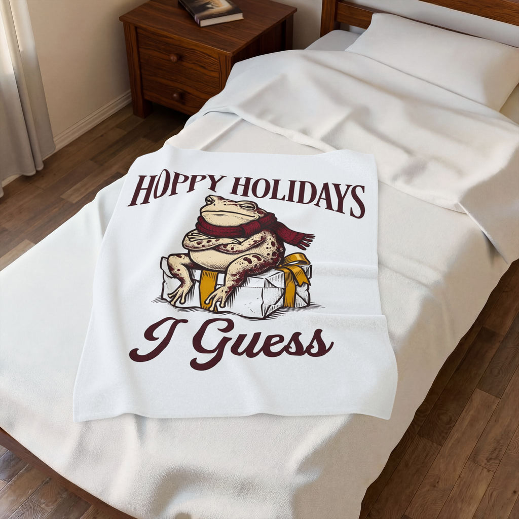 Frog Keepsake Blanket Christmas Critters Gift Women Traditional Blanket Toad Blanket Xmas Fan Hand Drawn Blanket Creature Graphic Outline Muffler