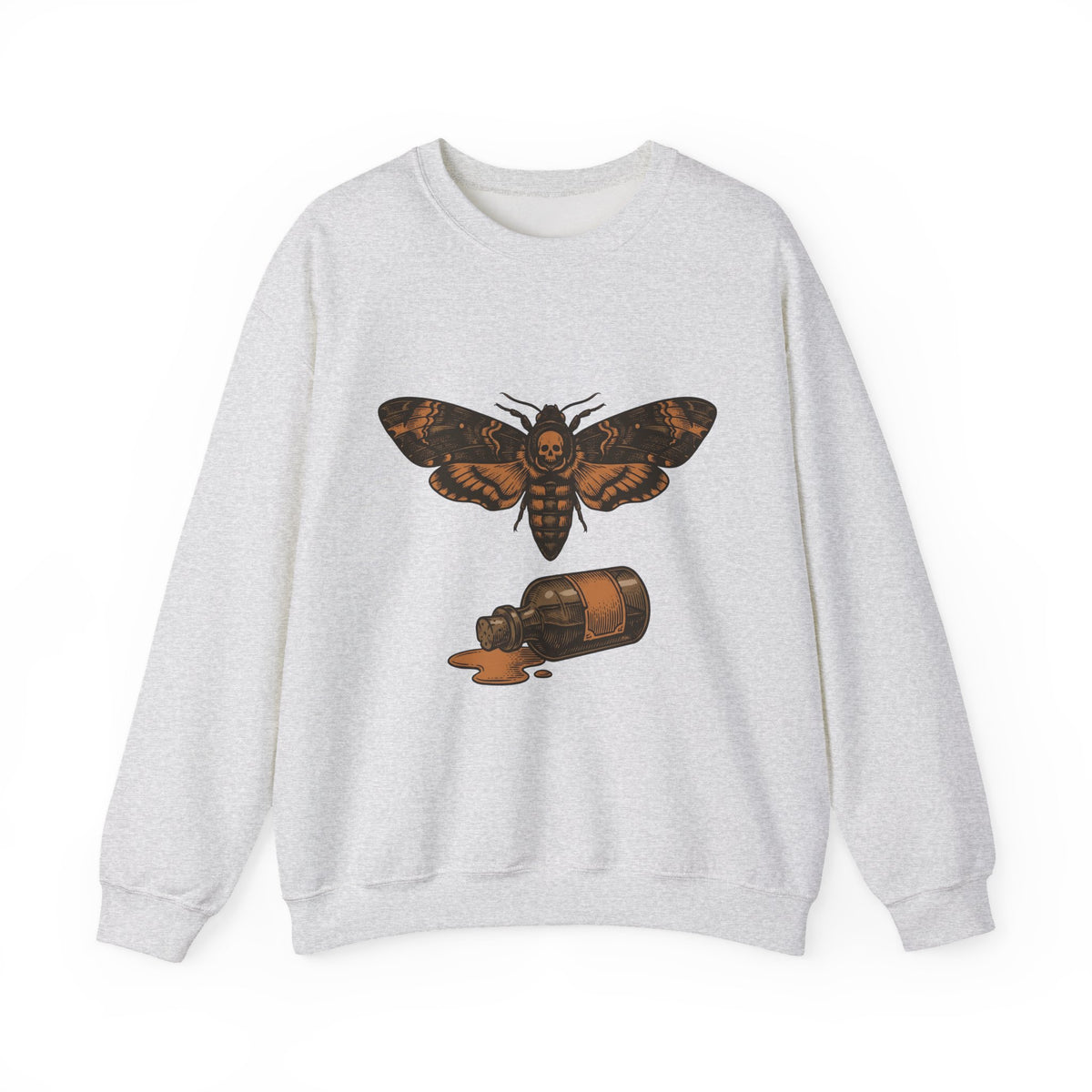 Skeleton Moth Sweatshirt Halloween Mysticism Gift Women Retro Sweatshirt Moth Sweatshirt Horror Fan Gothic Sweatshirt Occult Graphic Dark Magic Jar Sweatshirt
