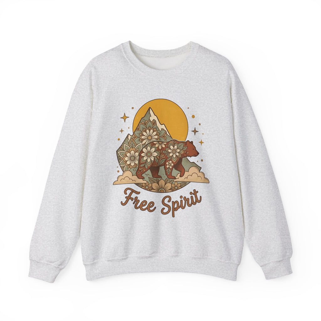 Flower Bear Sweatshirt Boho Chic Outdoors Gift Women Hippie Sweatshirt Teddy Bear Sweatshirt Bohemian Fan Psychedelic Sweatshirt Nature Graphic Retro Hill