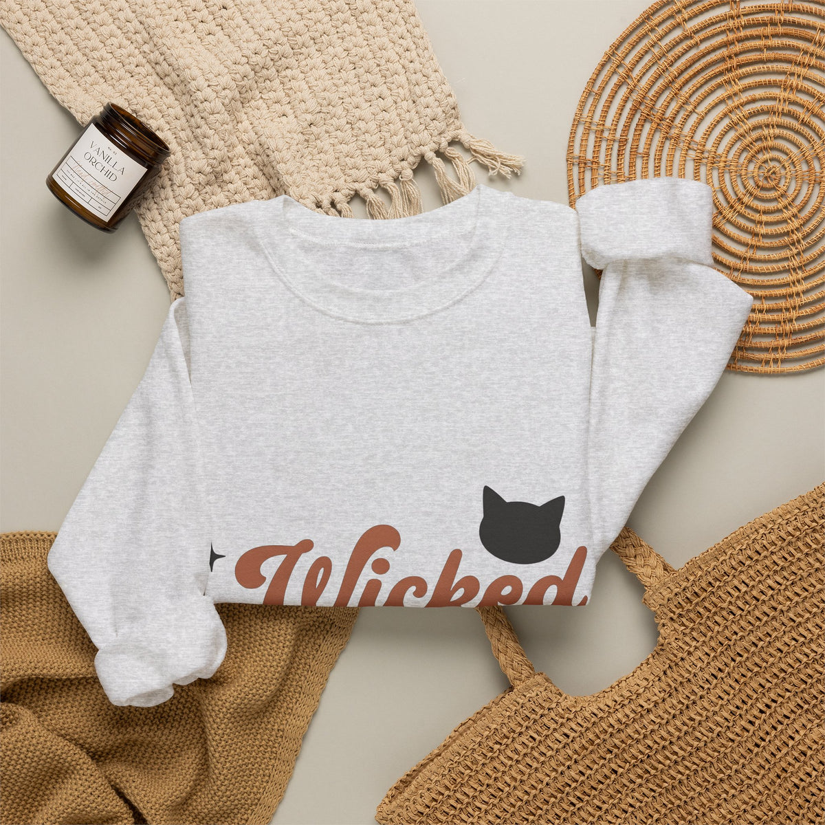 Feline Shape Sweatshirt Halloween Style Gift Women Classic Sweatshirt Cat Sweatshirt Horror Fan Retro Sweatshirt Fashion Graphic Simple Twinkles Sweatshirt