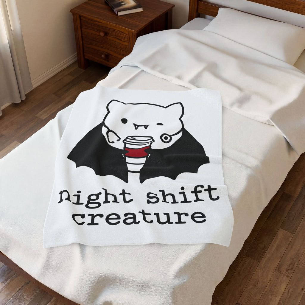 Vampire Coffee Blanket Blanket Nurses Fall Gift Women Cartoon Blanket Coffee Cup Blanket Nurse Enthusiast Comic Blanket Autumn Graphic Clean Nurse