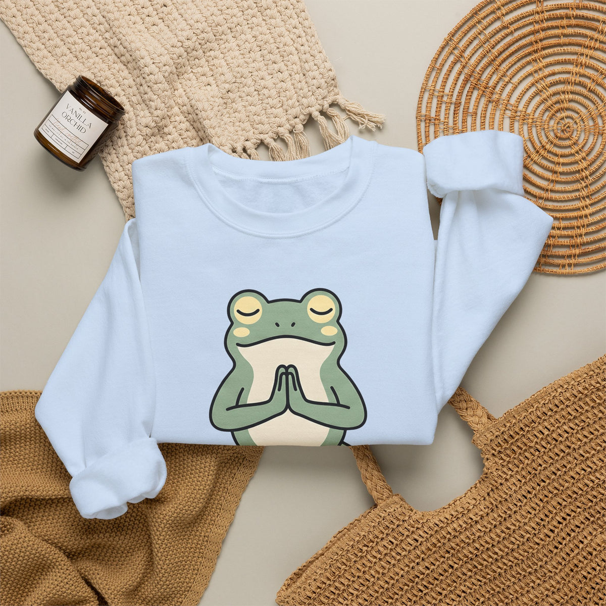 Yoga Frog Sweatshirt Yoga Nature Gift Women Sketch Sweatshirt Toad Sweatshirt Yoga Enthusiast Drawing Illustration Wildlife Graphic Clean Standing Pose