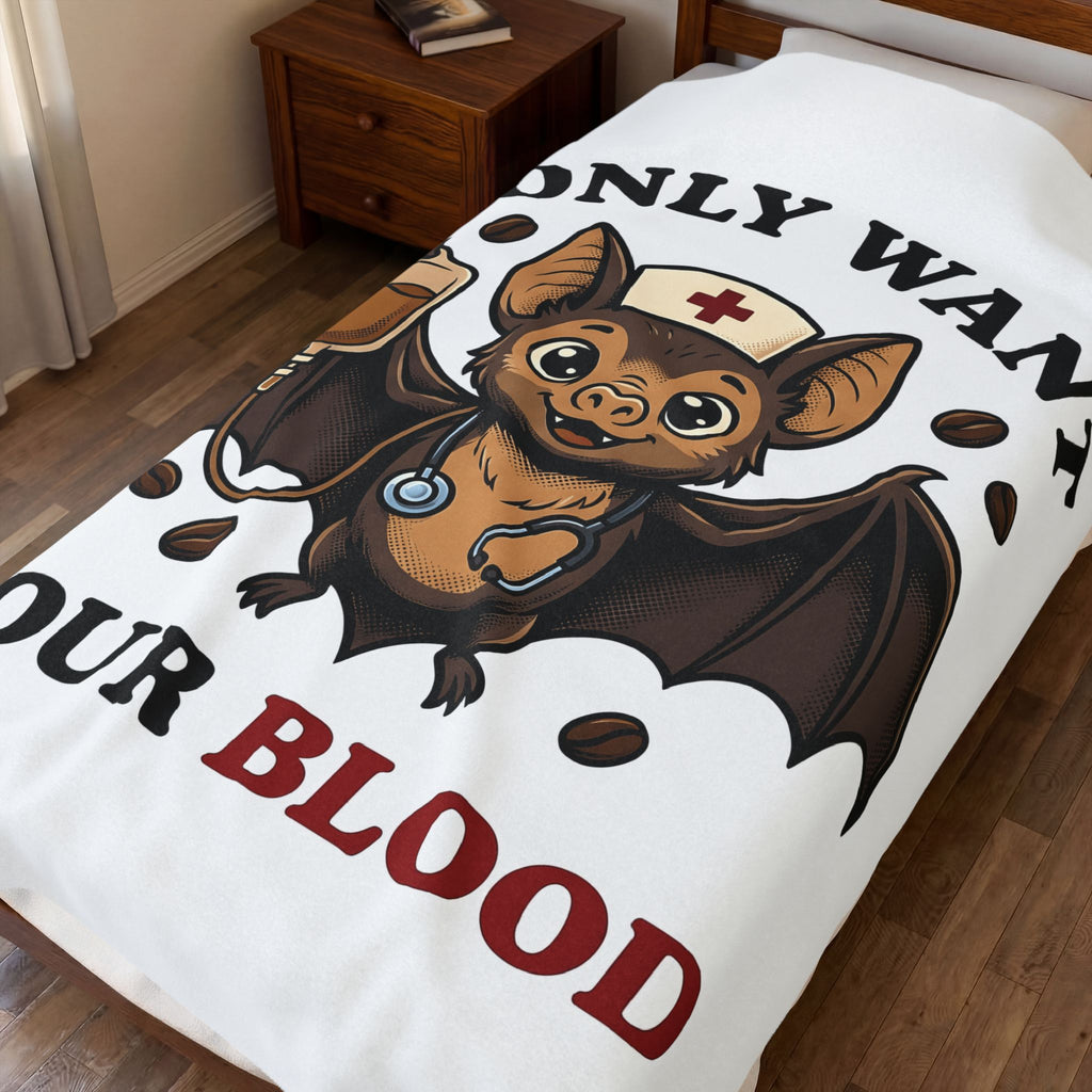 Medical Bat Blanket Nurses Spooky Gift Women Adorable Blanket Vampire Bat Blanket Nurse Enthusiast Cute Blanket Horror Graphic Comic Medical Tool