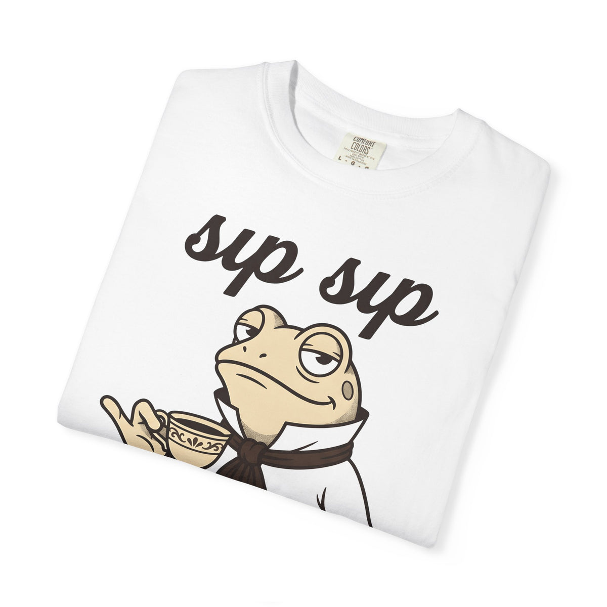 Frog Tea T-Shirt Funny Animal Gift Women Cartoon T-Shirt Tea T-Shirt Humor Fan Comic T-Shirt Creature Graphic Vintage Suit T-Shirt
