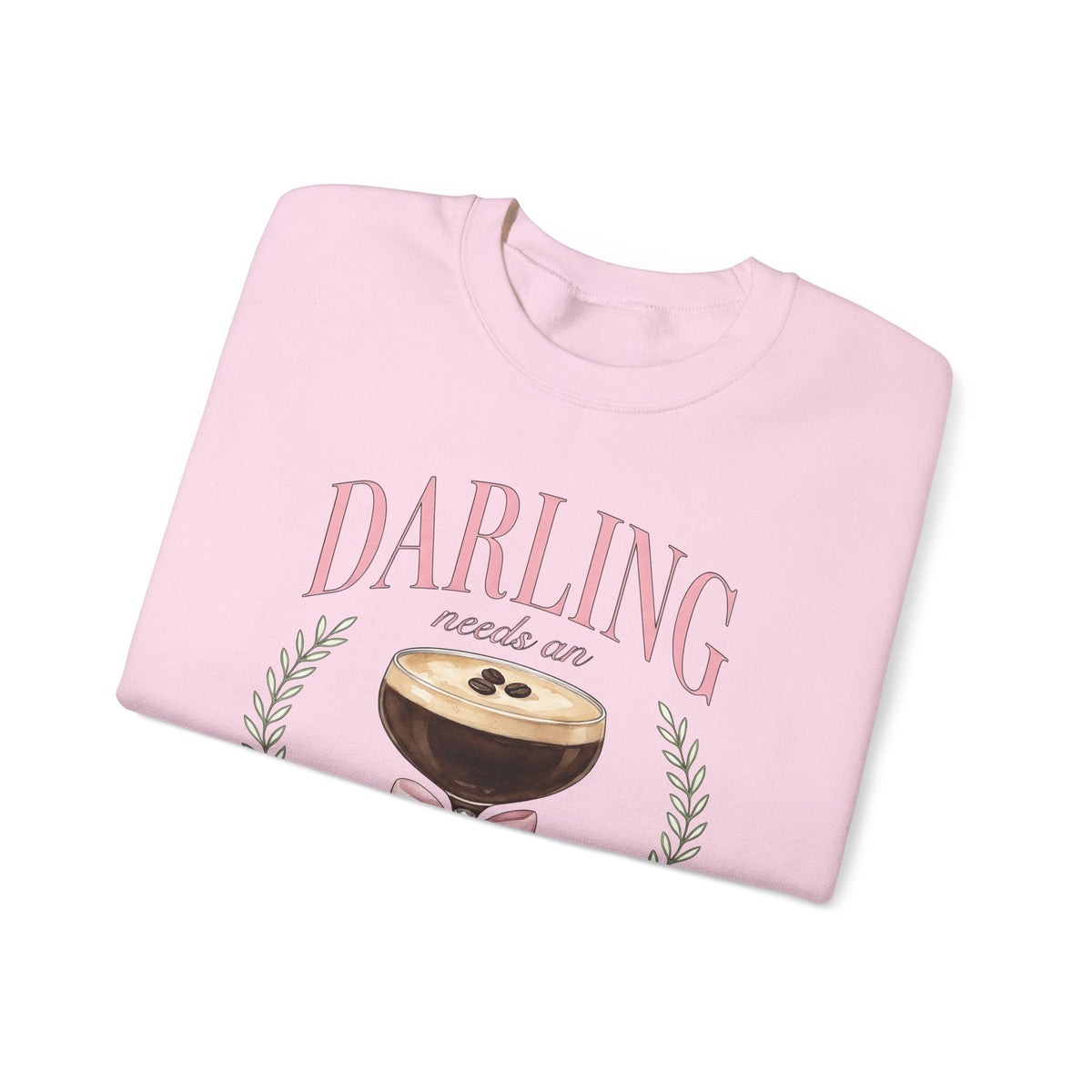 Espresso Martini Sweatshirt Coffee Cocktail Gift Women Watercolor Sweatshirt Martini Sweatshirt Coffee Fan Cocktail Design Sweatshirt Hand Drawn Pink Bow