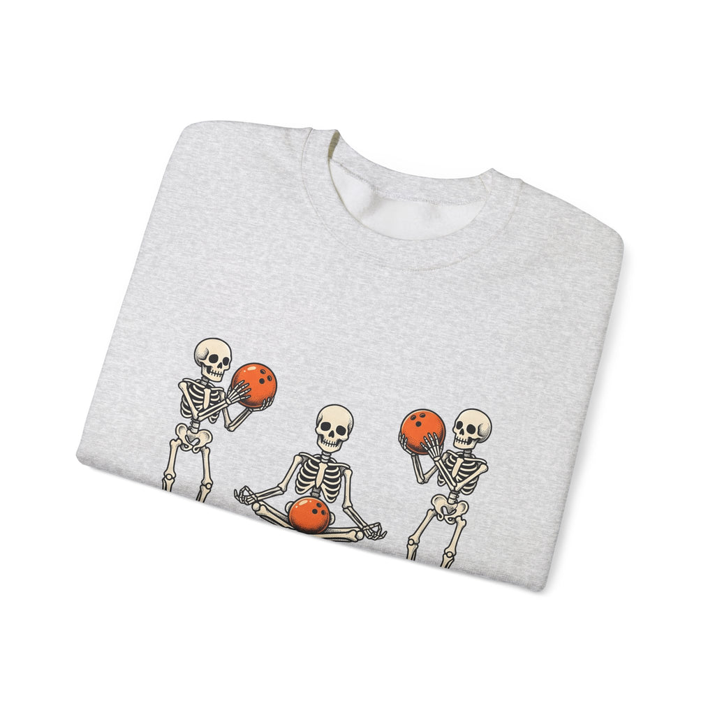 Skull Bowling Sweatshirt Bowling Satire Gift Women Caricature Sweatshirt Skull Sweatshirt Bowling Fan Cartoon Sweatshirt Satire Graphic Classic Orange Kicks