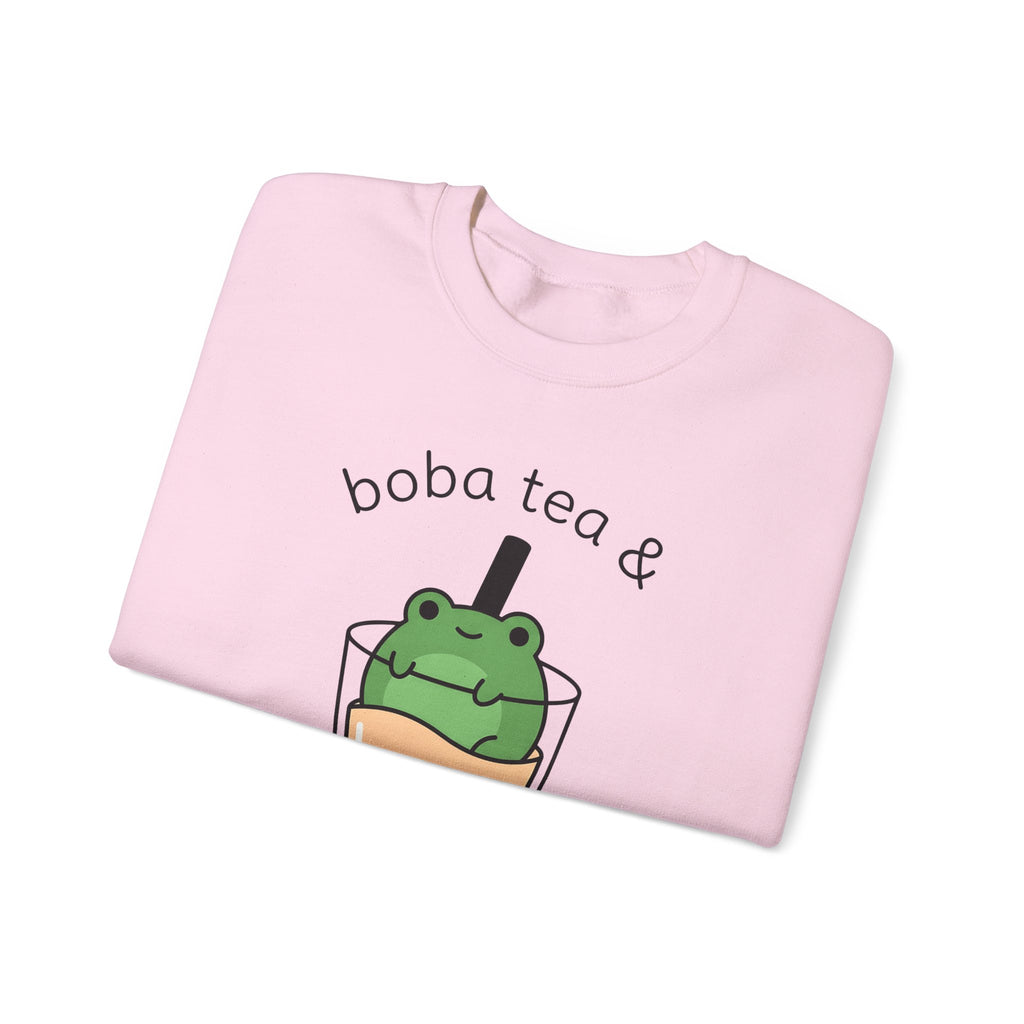 Frog Boba Drink Sweatshirt Drinks Creatures Gift Women Sweet Sweatshirt Boba Sweatshirt Beverage Fan Toad Graphic Sleek Bubble Tea Sweatshirt