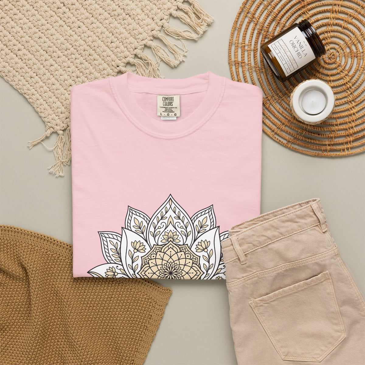 Mandala Bloom T-Shirt Boho Chic Mindfulness Gift Women Folk T-Shirt Flower T-Shirt Bohemian Enthusiast Tribal T-Shirt Meditation Graphic Clean