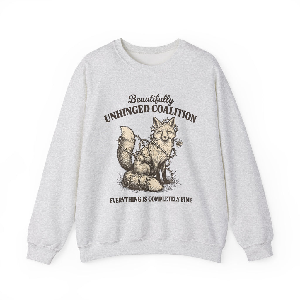 Fox Funny Creatures Gift Classic Fox Humor Fan Vintage Animal Doodle Floral Sweatshirt