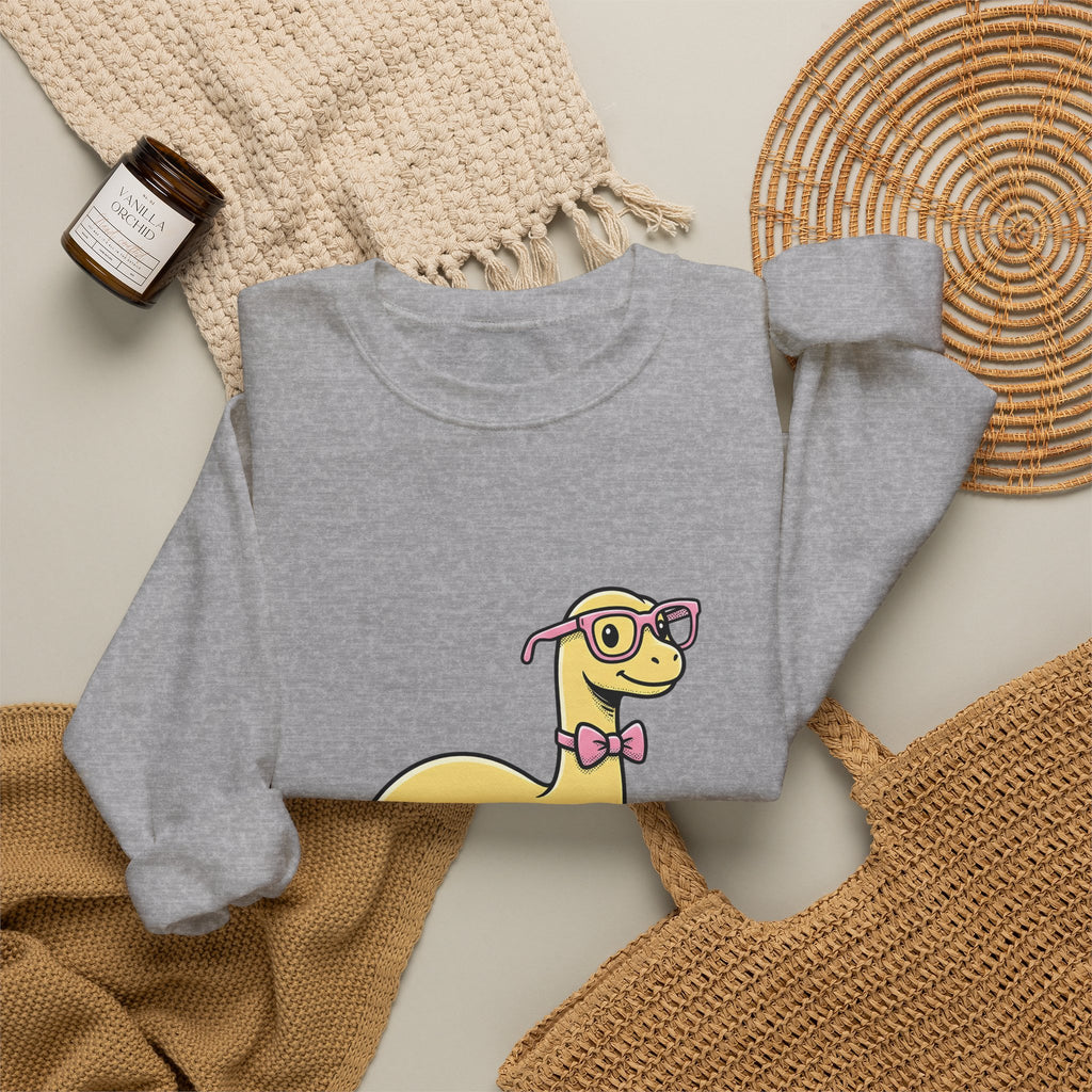 Dinosaur Eyeglasses Sweatshirt Teachers Education Gift Women Animated Sweatshirt Specs Sweatshirt Educator Enthusiast Cartoon Sweatshirt Learning Graphic