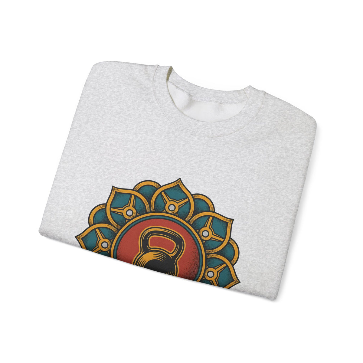 Kettlebell Mandala Sweatshirt Sports Fitness Gift Women Boho Sweatshirt Kettlebell Sweatshirt Athlete Enthusiast Hippie Sweatshirt Workout Graphic Vintage