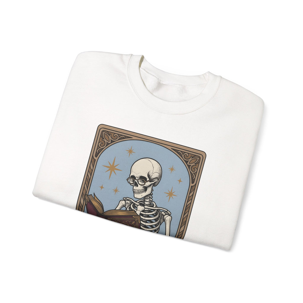 Skeleton Reading Book Sweatshirt Gothic Academic Gift Women Vintage Sweatshirt Skeleton Sweatshirt Dark Fan Retro Sweatshirt Scholar Graphic Tarot Coffee Cup