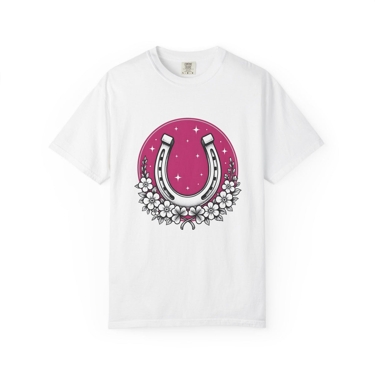 Horseshoe Blossom T-Shirt Cowgirl Ranch Gift Women Hippie T-Shirt Texas Wildflower T-Shirt Rodeo Fan Western T-Shirt Farm Graphic Antique Twinkle