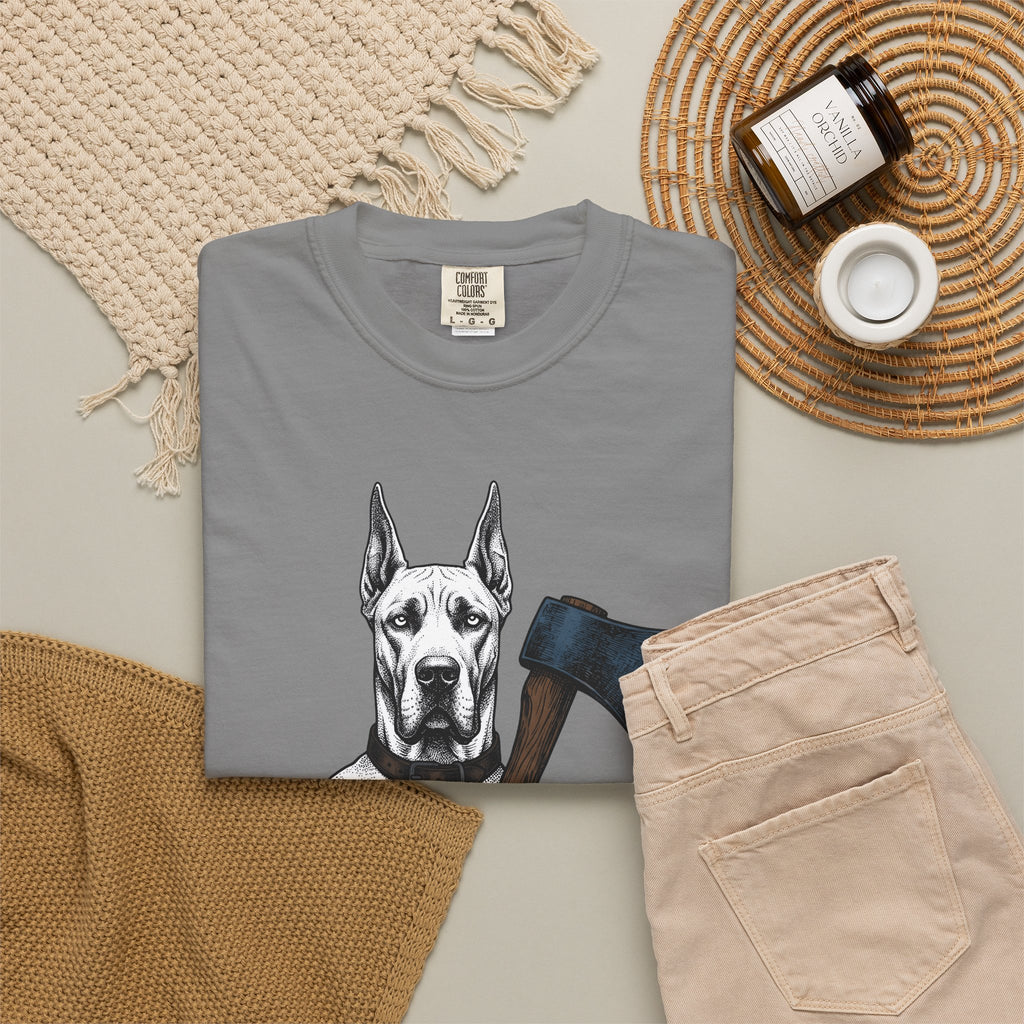Dane Dog T-Shirt Dog Funny Gift Women Retro T-Shirt Great Dane T-Shirt Dog Fan Hound T-Shirt Humor Graphic Sketch Hatchet T-Shirt