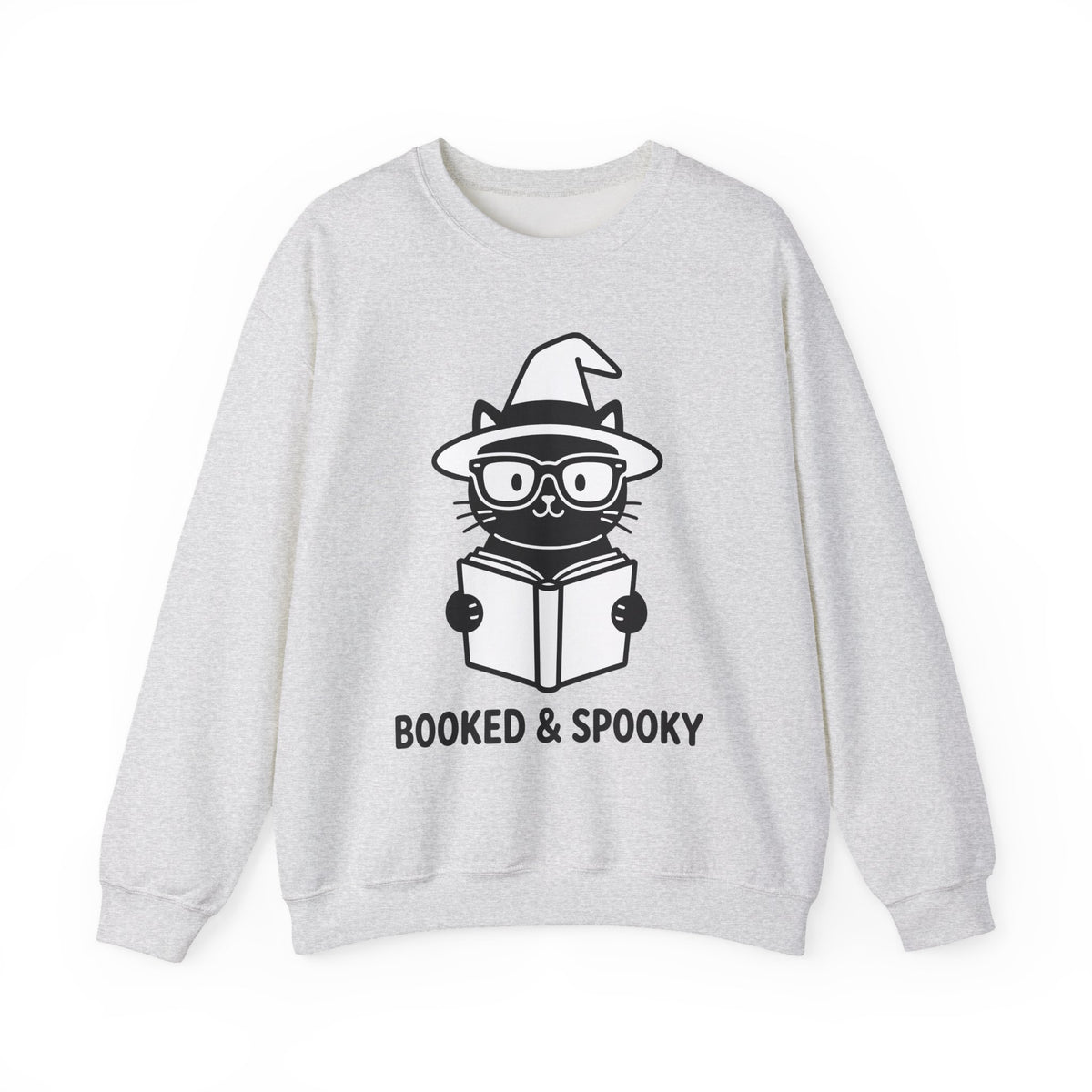 Dark Cat Witch Sweatshirt Halloween Literature Gift Women Animated Sweatshirt Black Cat Witch Sweatshirt Horror Fan Cartoon Sweatshirt Book Graphic Clean