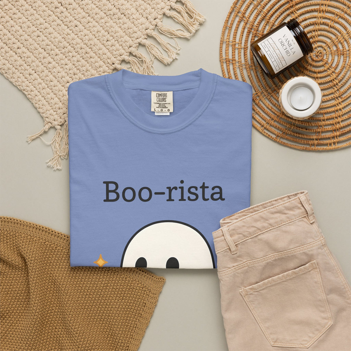Ghost Barista T-Shirt Coffee Halloween Gift Women Cute T-Shirt Specter T-Shirt Coffee Fan Kawaii T-Shirt Spooky Graphic Cartoon Coffee T-Shirt T-Shirt