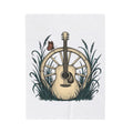 Acoustic Guitar Blanket Cowgirl Country Gift Women Farmhouse Blanket Guitar Blanket Cowboy Fan Rustic Blanket Country Graphic Retro Carriage Wheel