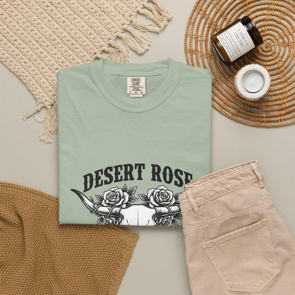 Longhorn Skull Bloom T-Shirt Cowgirl Gypsy Gift Women Ranch T-Shirt Skull T-Shirt Cowboy Fan Western T-Shirt Bohemian Graphic Old School Prickly