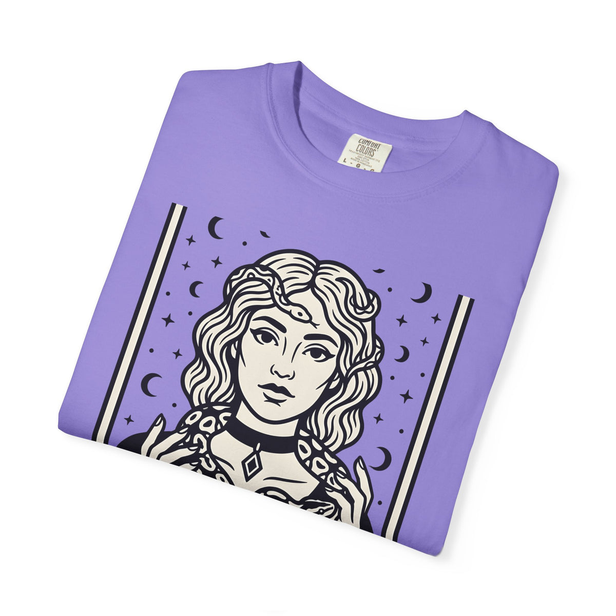 Mystical Female Serpent T-Shirt Boho Chic Spells Gift Women Oracle T-Shirt Snake T-Shirt Bohemian Fan Divination T-Shirt Magic Graphic Retro Lunar