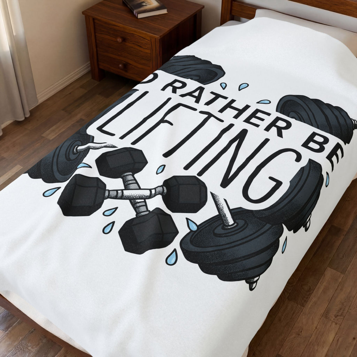 Weight Graphic Blanket Fitness Workout Gift Women Strong Blanket Weightlifting Blanket Gym Enthusiast Bold Blanket Exercise Graphic Sketch Weights