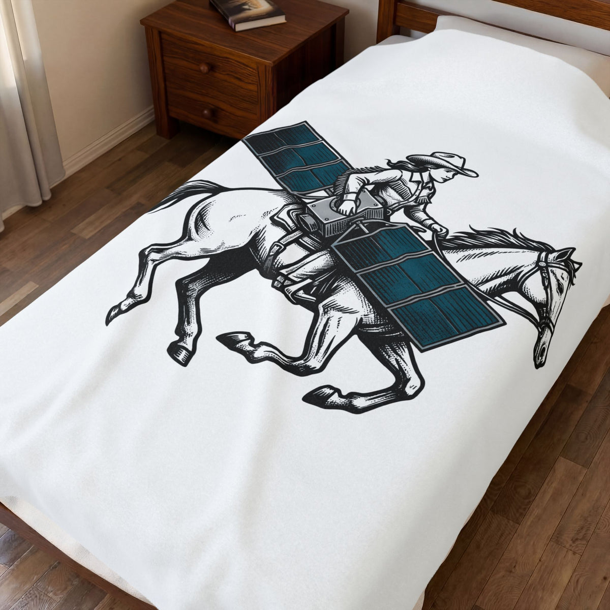 Cowgirl Riding Horse Blanket Cowgirl Western Gift Women Vintage Blanket Horseback Rider Blanket Cowgirl Fan Retro Blanket Rodeo Graphic Hand Drawn