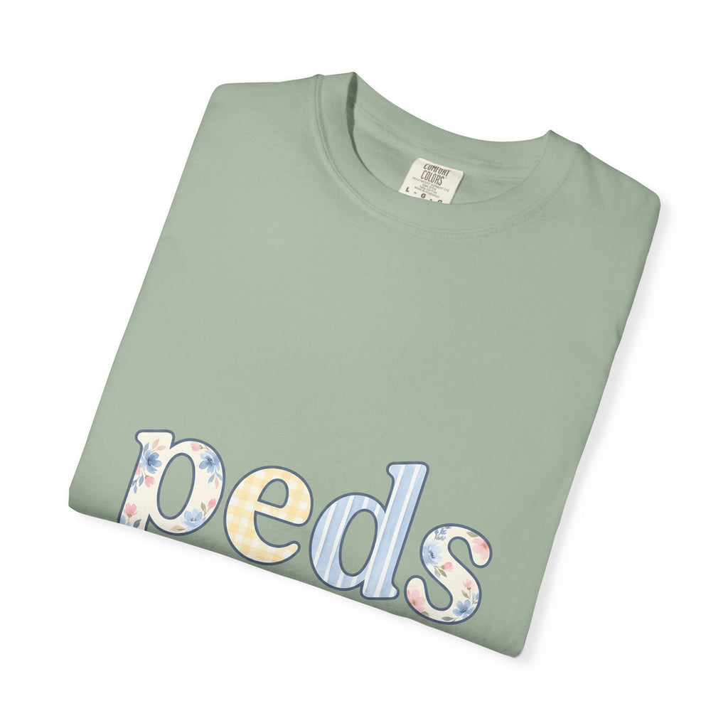 Floral Monogram T-Shirt Nurses Hospital Gift Women Pale Colors T-Shirt Initial T-Shirt Nurse Enthusiast Pastel T-Shirt Medical Graphic Old School