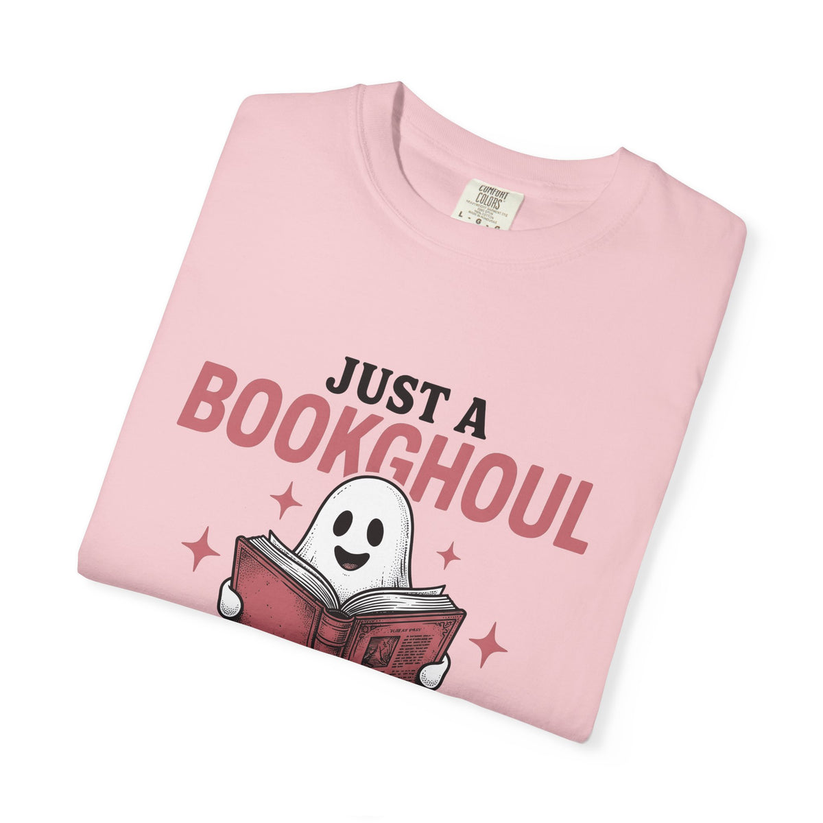 Phantom Reading Book T-Shirt Halloween Reader Gift Women Illustration T-Shirt Bookworm T-Shirt Spooky Fan Ghostly T-Shirt Book Graphic Sketch
