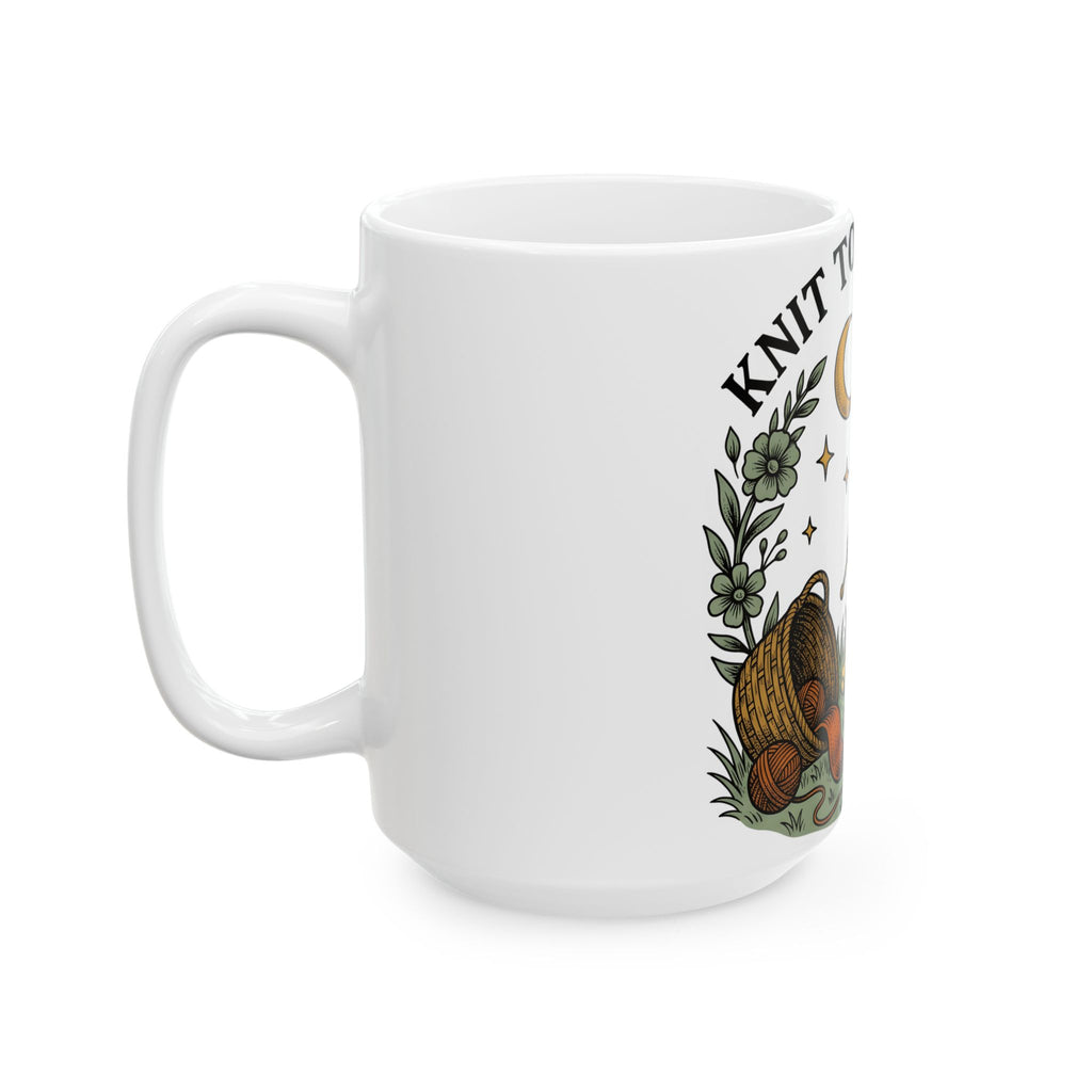 Skull Knitting Mug Halloween Yarn Gift Women Retro Mug Skeleton Mug Horror Fan Vintage Mug Fiber Graphic Sketch Yarn Bowl Mug