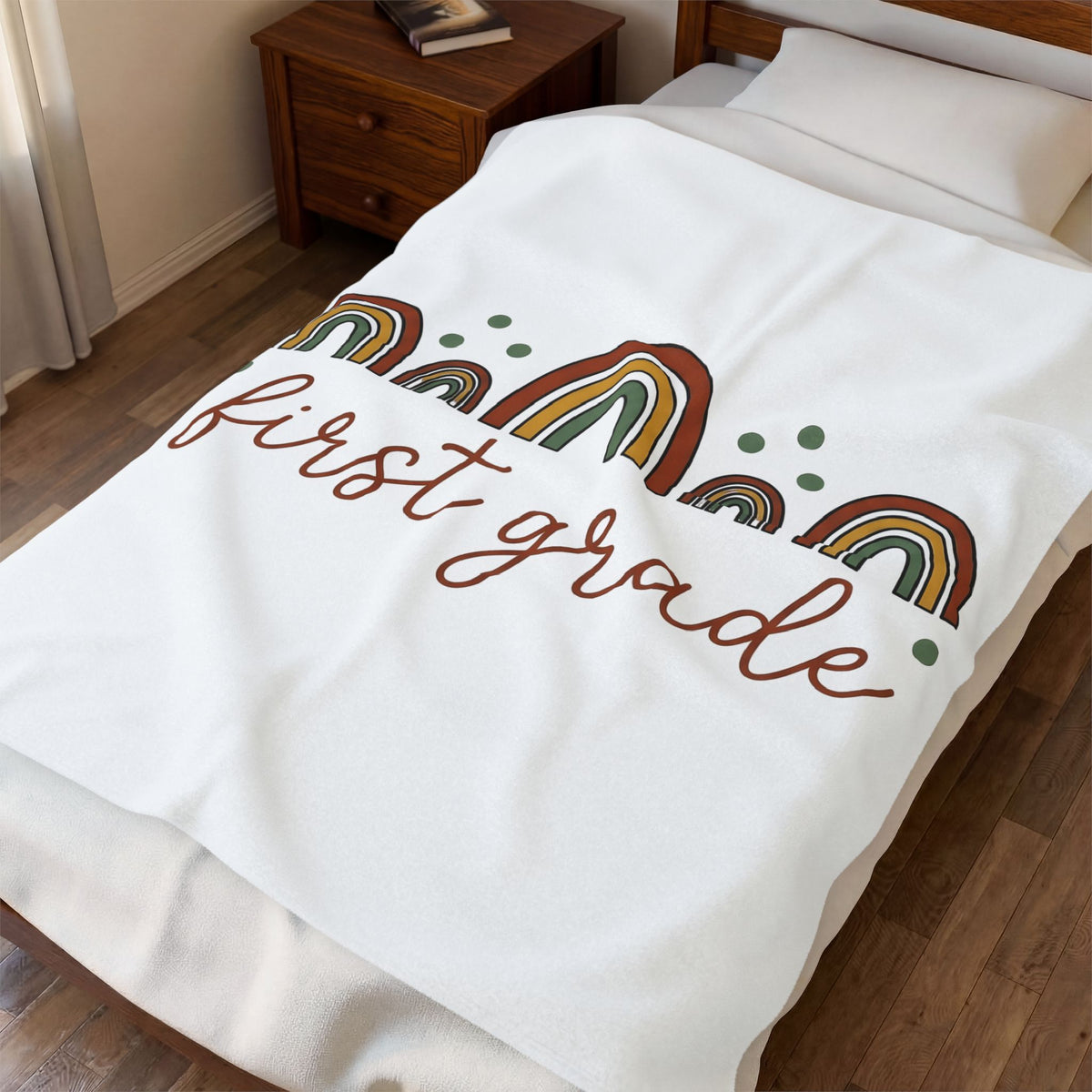 Rainbow Graphic Blanket Teachers Classroom Gift Women Boho Blanket Spectrum Blanket Educator Enthusiast Hippie Blanket School Design Minimalist