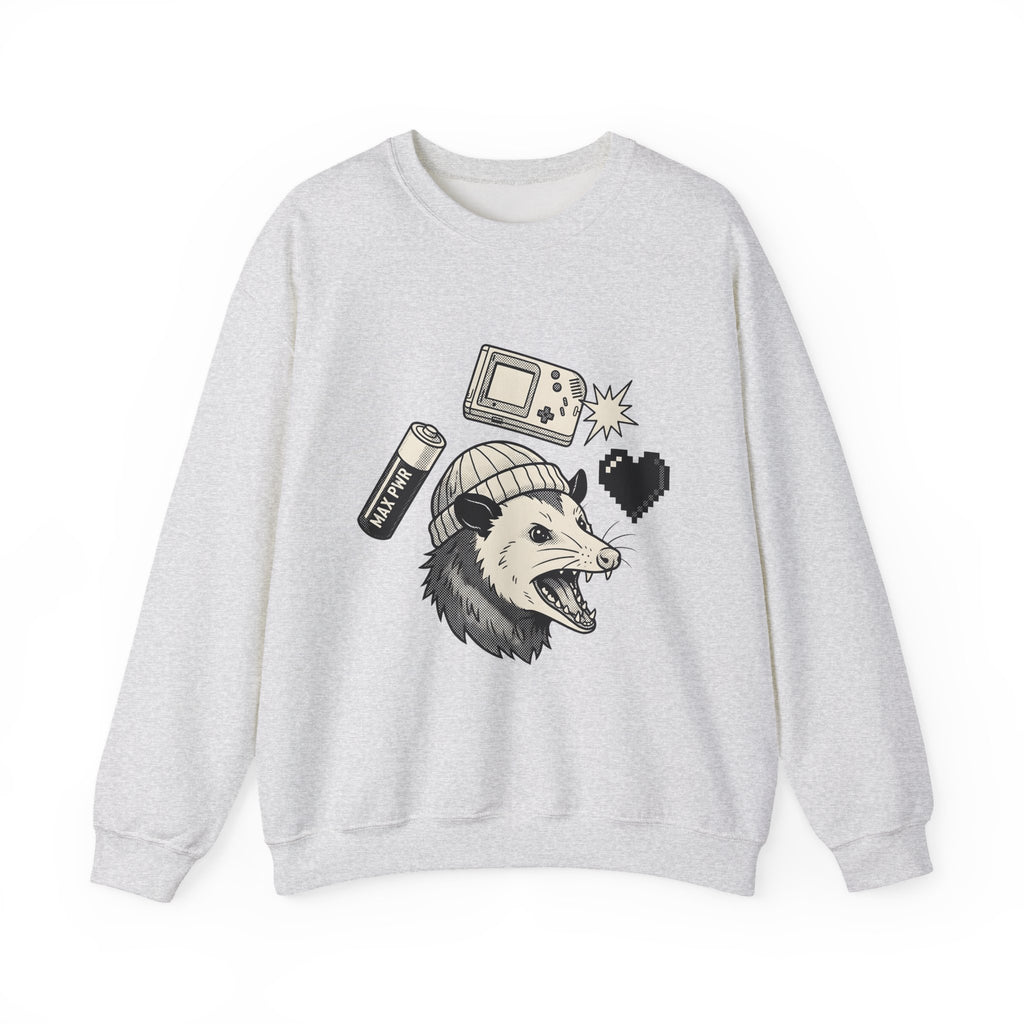 Possum Beanie Sweatshirt Funny Gaming Gift Women Comic Sweatshirt Opossum Sweatshirt Humor Fan Cartoon Sweatshirt Gamer Graphic Vintage Retro Game Console