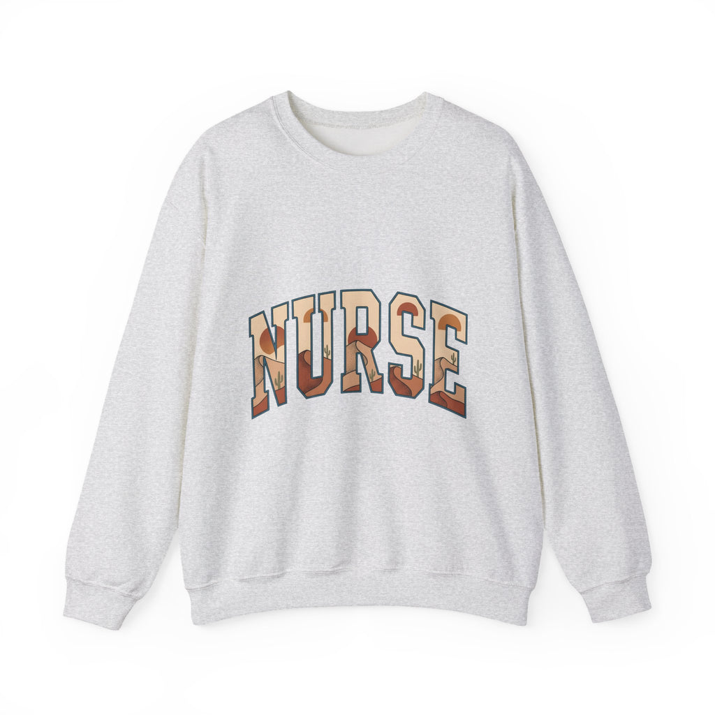 Desert Landscape Text Sweatshirt Nurse Western Gift Women Boho Sweatshirt Desert Text Sweatshirt Rn Fan Hippie Sweatshirt Cowboy Graphic Retro Cactus Sweatshirt