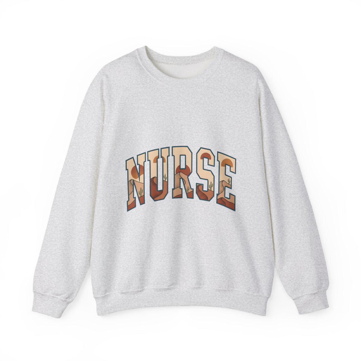 Desert Landscape Text Sweatshirt Nurse Western Gift Women Boho Sweatshirt Desert Text Sweatshirt Rn Fan Hippie Sweatshirt Cowboy Graphic Retro Cactus Sweatshirt
