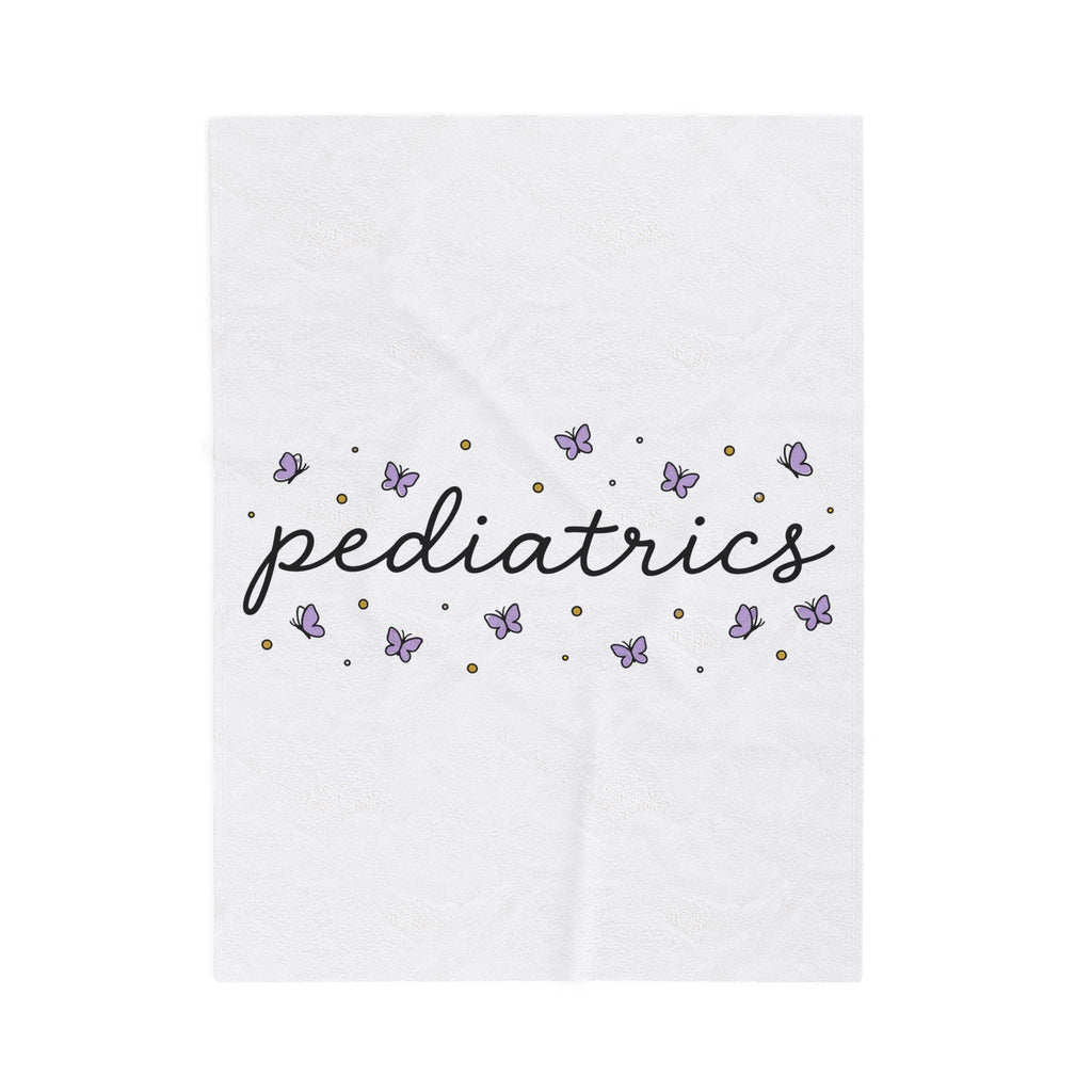 Butterfly Print Blanket Pediatrics Clinic Gift Women Hand Drawn Blanket Butterfly Blanket Pediatrician Enthusiast Illustrated Design Hospital