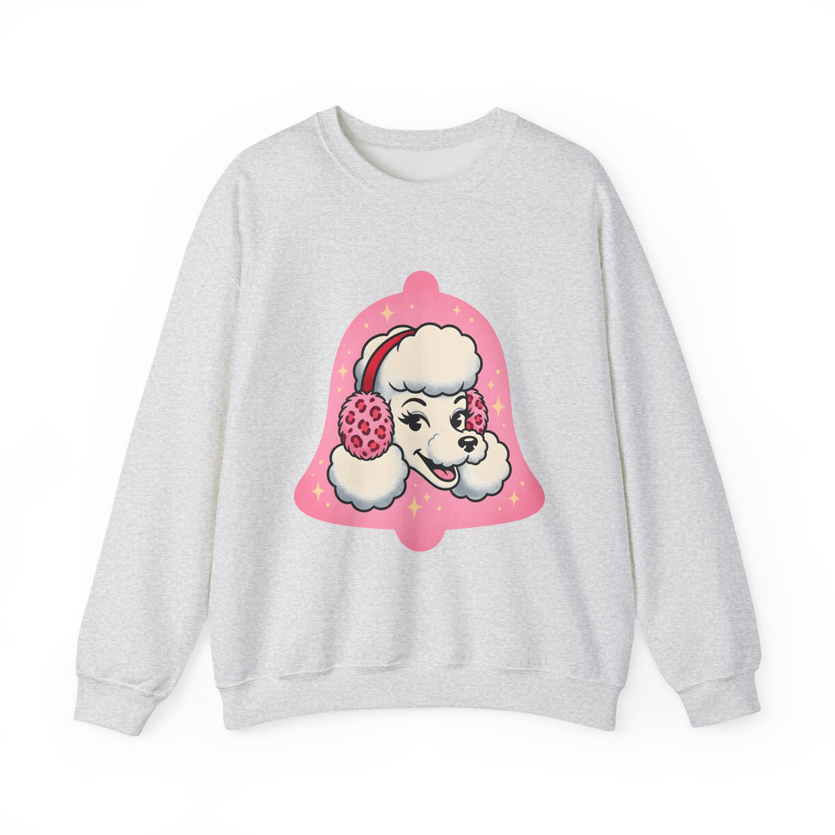 Poodle Dog Christmas Dog Gift Cartoon Poodle Xmas Fan Funny Dog Retro Earmuffs Sweatshirt