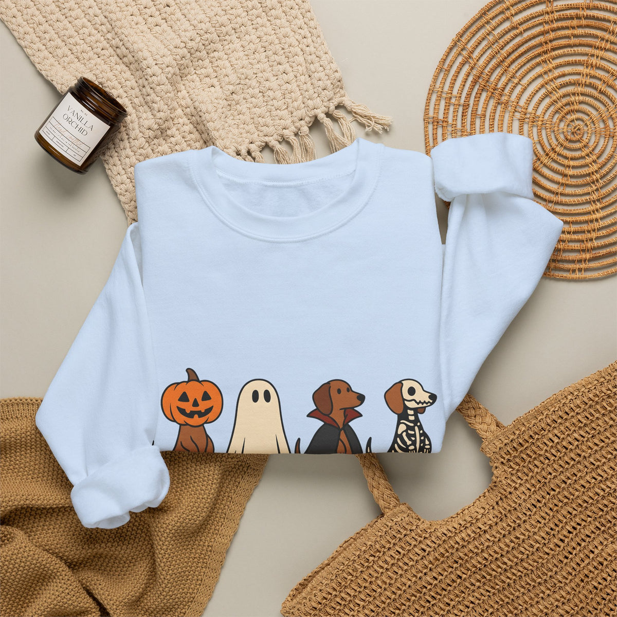 Sausage Dog Costumes Sweatshirt Halloween Animals Gift Women Animated Sweatshirt Dachshund Sweatshirt Halloween Fan Cartoon Sweatshirt Pet Graphic Doodle