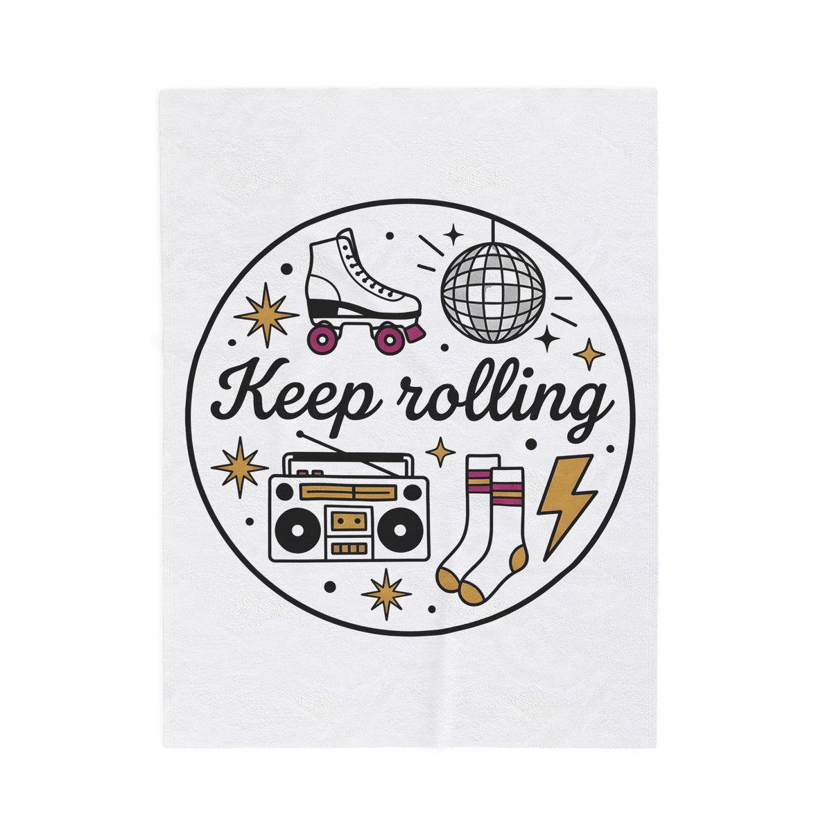 Roller Skate Blanket Roller Skating Sound Gift Women Hand Drawn Blanket Skateboard Blanket Roller Derby Enthusiast Illustrated Blanket Audio