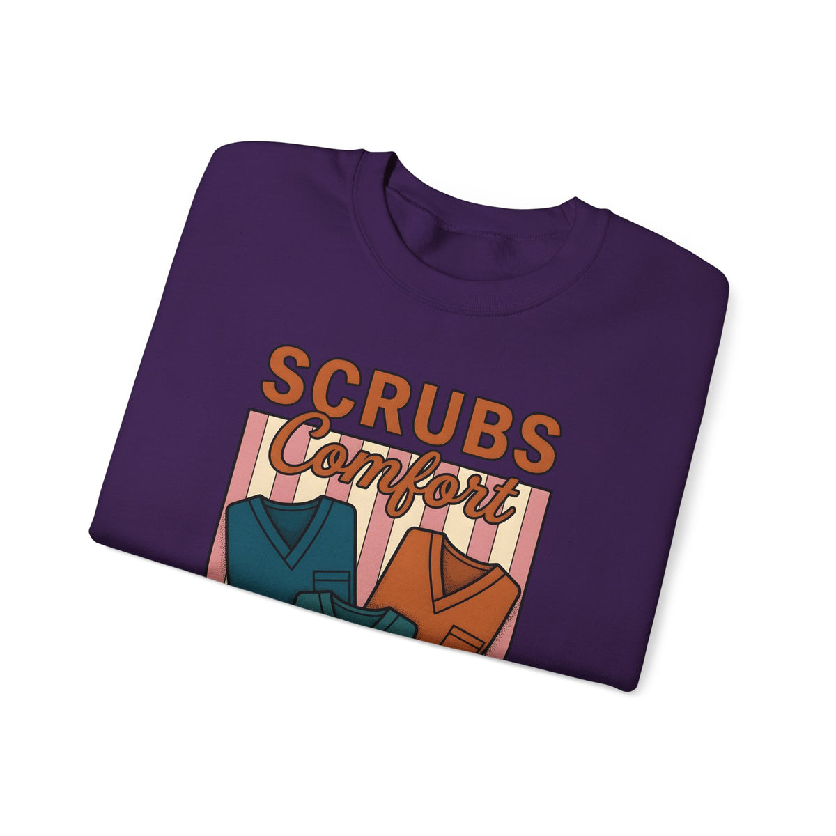 Scrubs Print Sweatshirt Nurses Wellness Gift Women Hand Drawn Sweatshirt Medical Print Sweatshirt Nurse Enthusiast Illustration Graphic Line Art Red Cross