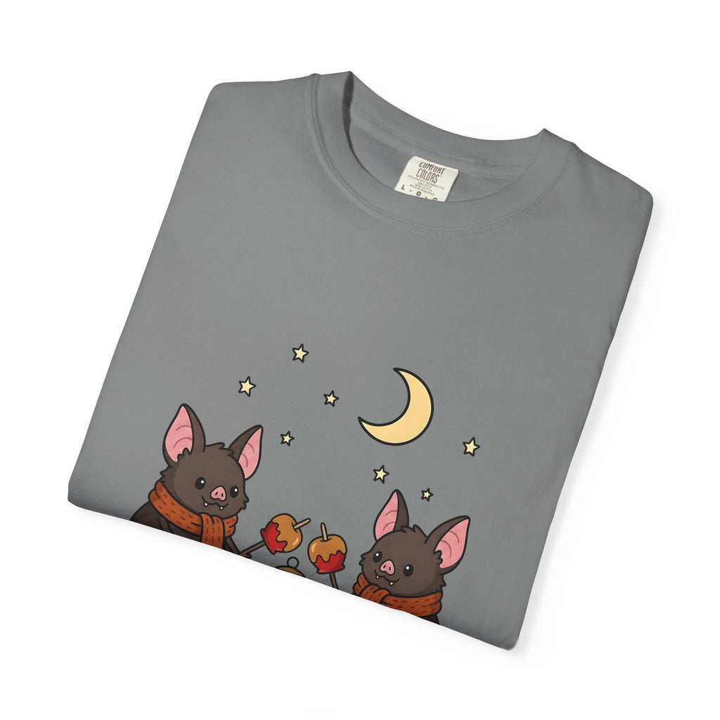 Bat Drawing T-Shirt Halloween Creatures Gift Women Charming T-Shirt Bat T-Shirt Spooky Fan Cartoon T-Shirt Monster Graphic Animated Gourd T-Shirt