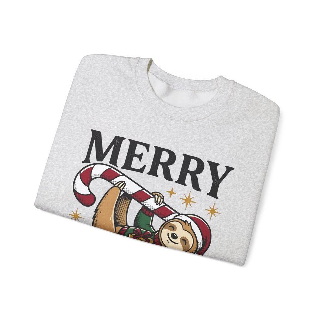 Sloth Festive Cane Sweatshirt Christmas Critter Gift Women Doodle Sweatshirt Sloth Sweatshirt Xmas Fan Hand Drawn Sweatshirt Creature Graphic Nostalgic Box