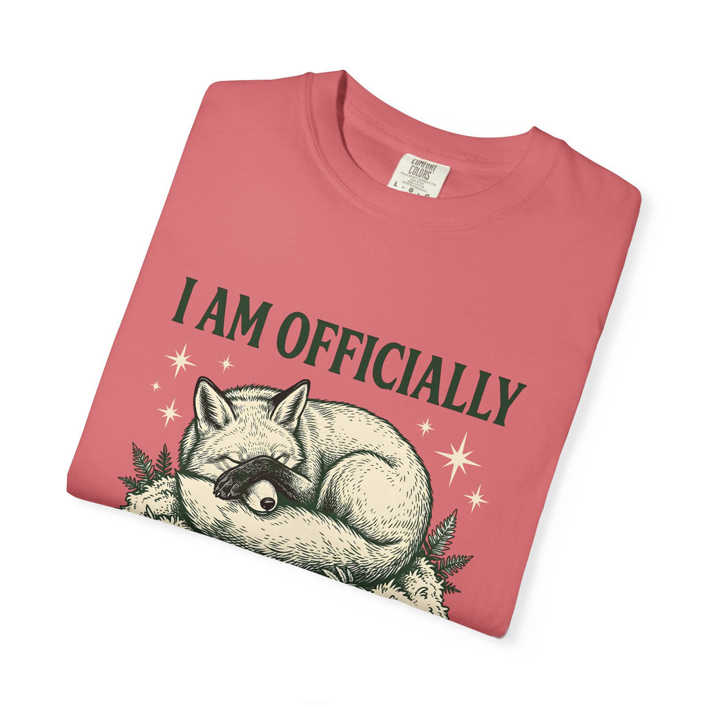 Resting Fox Funny Wildlife Gift Sketch Fox Humor Fan Drawing Retro Star Shapes T-Shirt