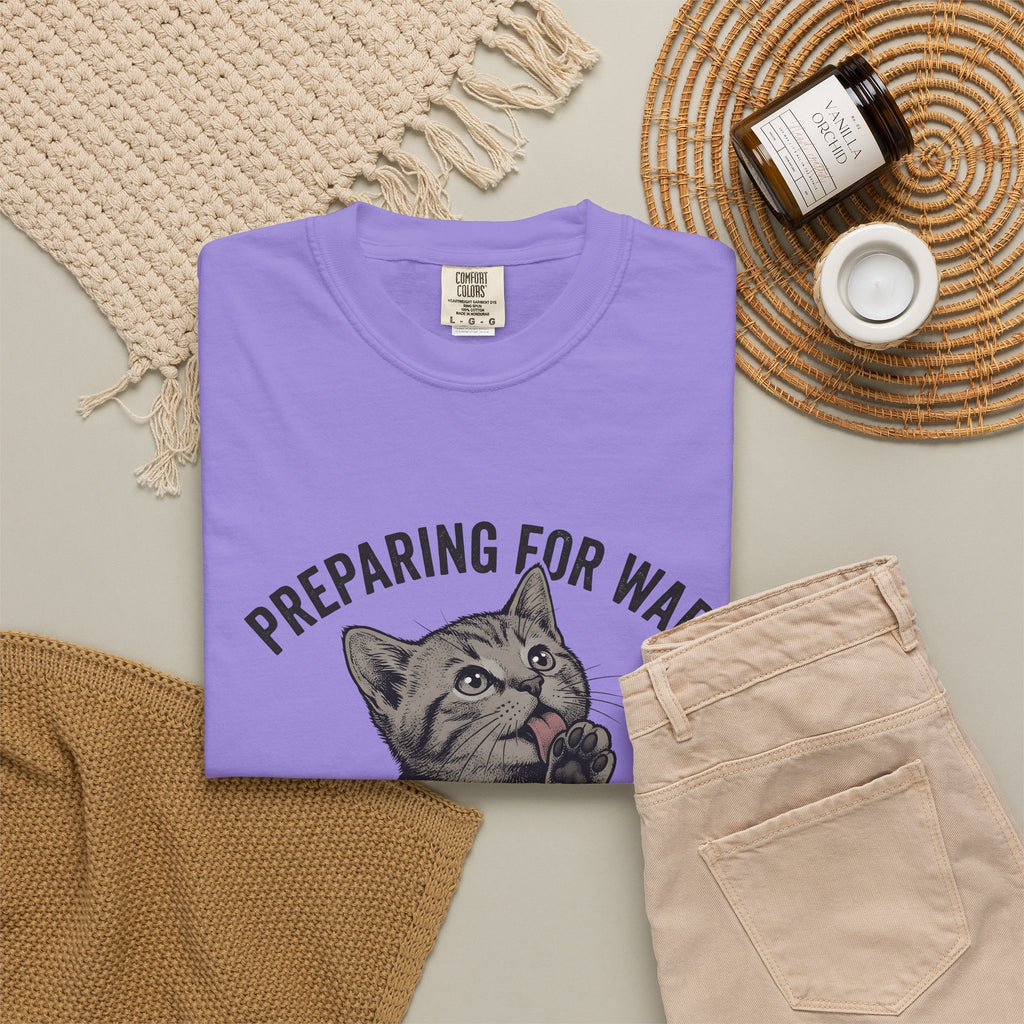 Striped Cat Cat Jokes Gift Sketch Tabby Cat Feline Fan Drawing Retro Claw T-Shirt