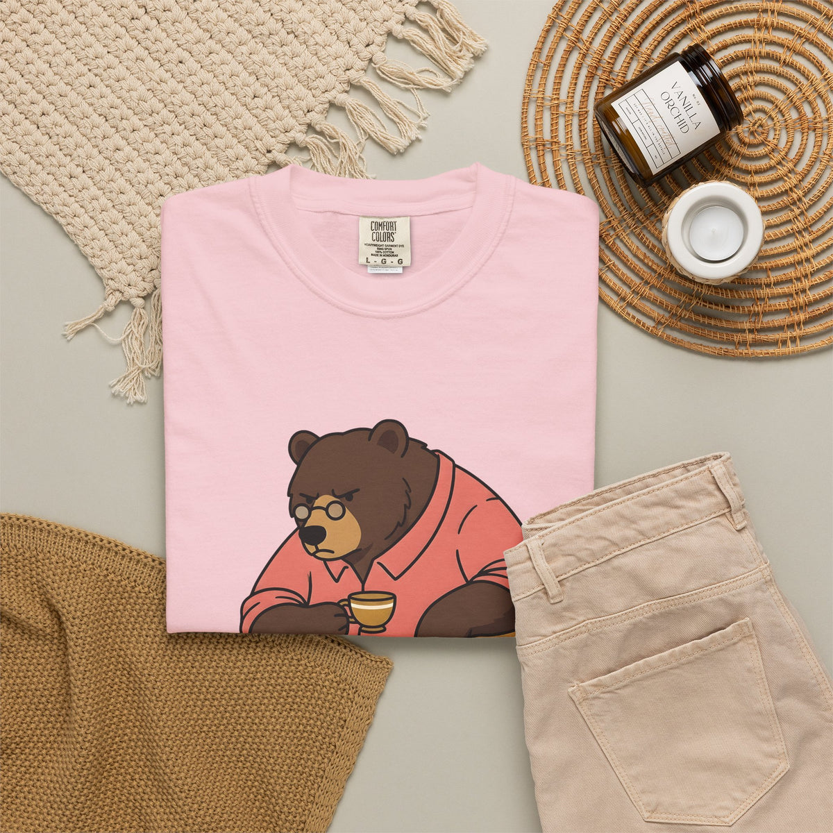 Bear Mocha T-Shirt Teachers Caffeine Gift Women Illustration T-Shirt Mocha T-Shirt Educator Enthusiast Drawing T-Shirt Caffeine Graphic Doodle