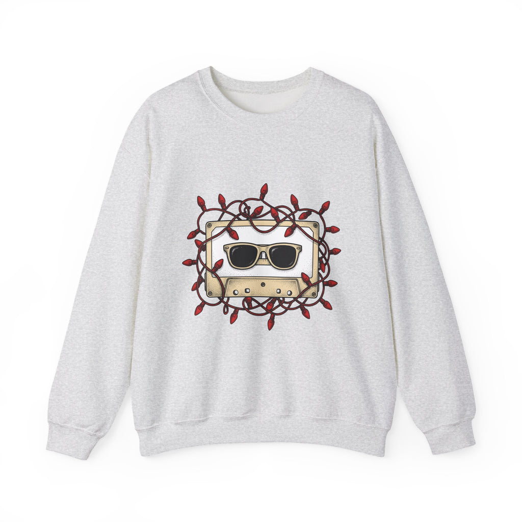 Cassette Tape Sweatshirt Christmas Music Gift Women Retro Sweatshirt Mixtape Sweatshirt Xmas Fan Retro Sweatshirt Melody Graphic Vintage Sunglasses Sweatshirt